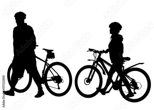 Sport people whit bike on white background