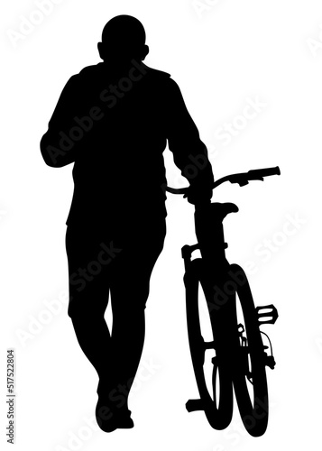 Sport people whit bike on white background