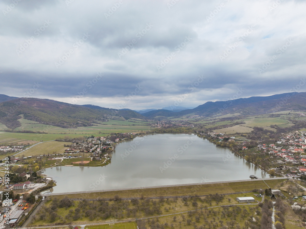 Aerial view of Nitrianske Rudno reservoir in Slovakia Aerial view of Nitrianske Rudno reservoir in Slovakia