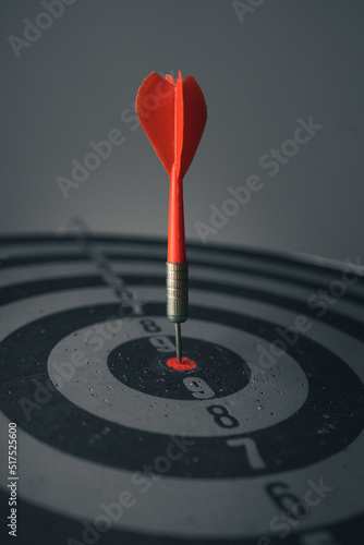Bullseye is a target of business. Dart is an opportunity and Dartboard is the target and goal. So both of that represent a challenge in business marketing as concept.	
