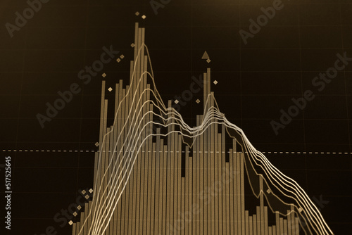 Business graph background: Analysis business accounting on info sheets. Businessman hand working on analyzing investment charts for Gold market, Forex market and Crude oil trading market.