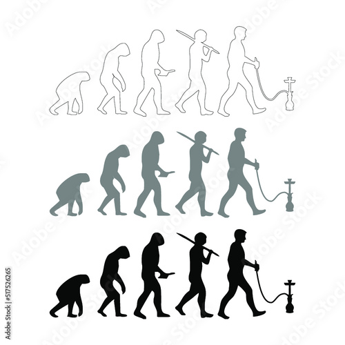 evolution hookah silhouette vector