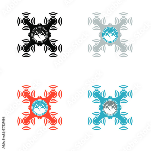 drone photographic logo vector