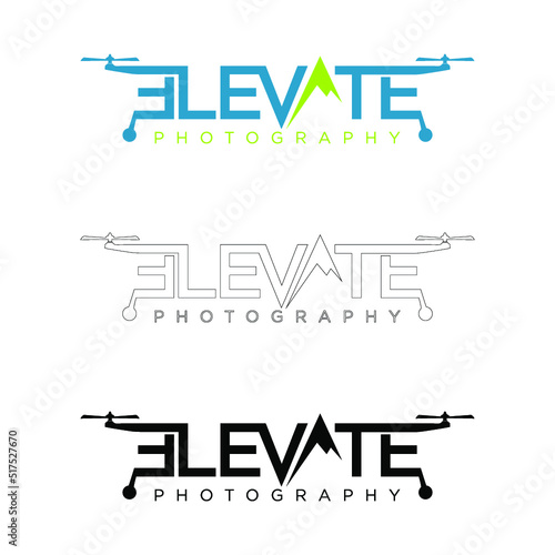 elevate photographic drone logo vector 