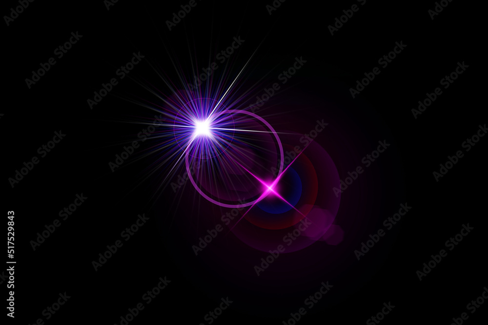 Realistic lens flare lights effect on black background Realistic lens flare lights effect on black background