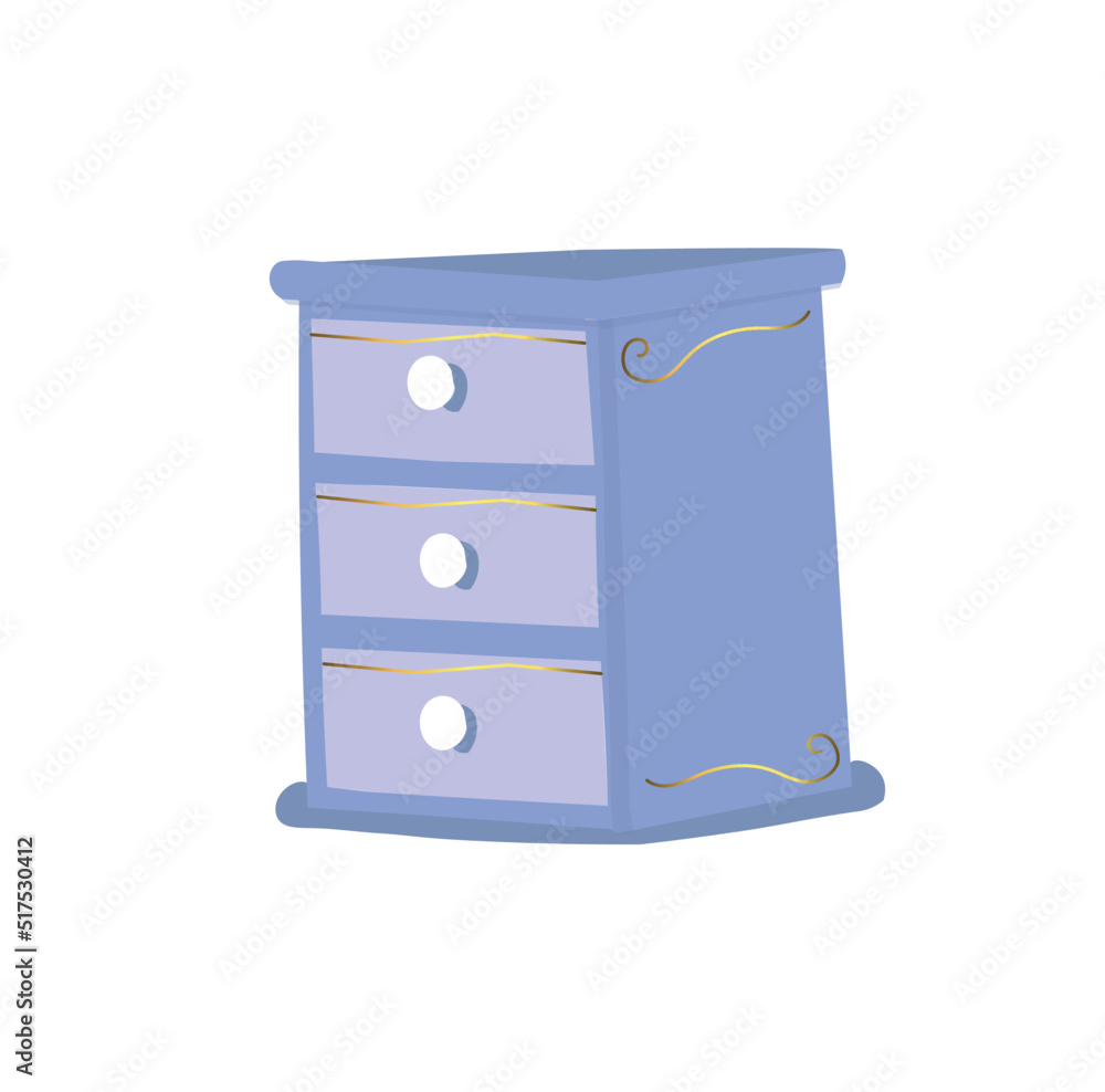 blue and white with delicate golden details drawer organizer. vector illustration blue and white with delicate golden details drawer organizer. vector illustration