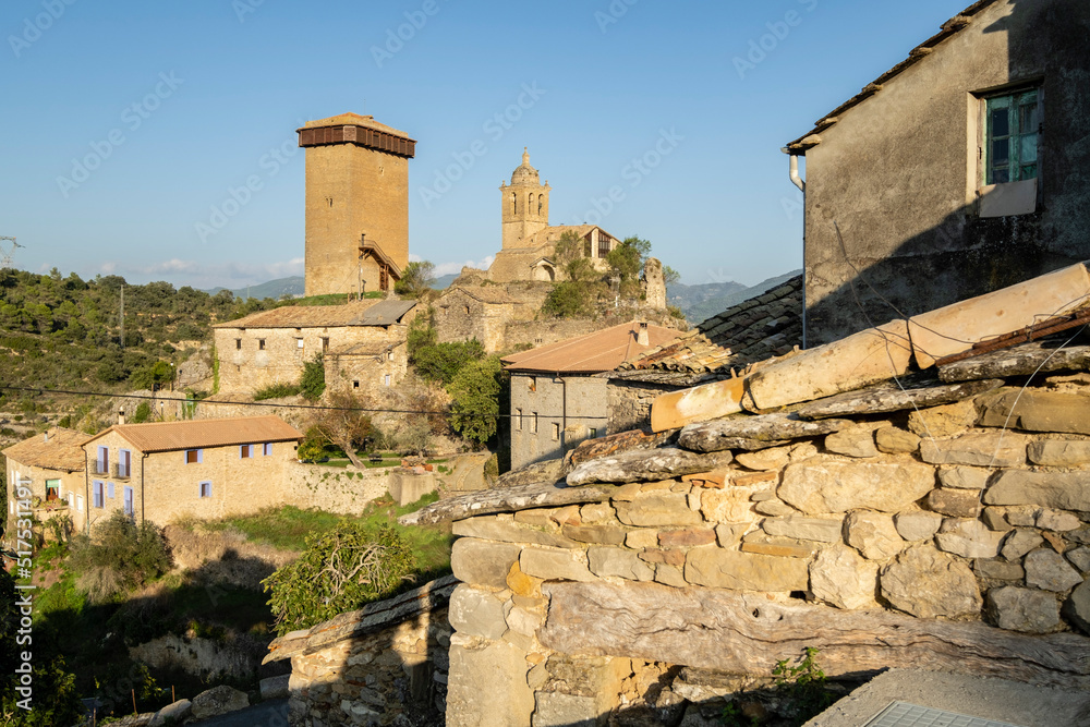Torre de Abizanda,  Bien de Interés Cultural , comarca de Sobrarbe, provincia de Huesca, cordillera de los Pirineos, Spain