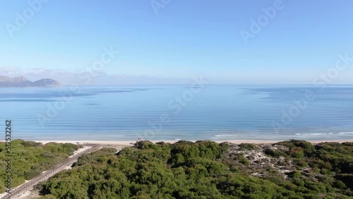 Wallpaper Mural Playa de Muro panoramic view of a beach on the seacoast of Majorca with an amazing turquoise sea,. Concept of summer, travel, relax, hotel, holiday and enjoy	 Torontodigital.ca