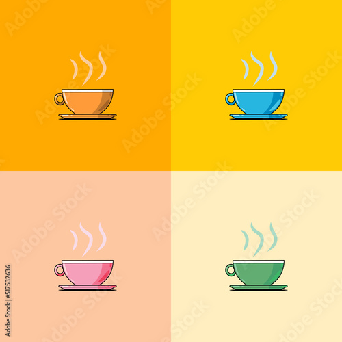 cute coffee cup cartoon character vector illustration  perfect for symbols  logos  stickers and advertisements