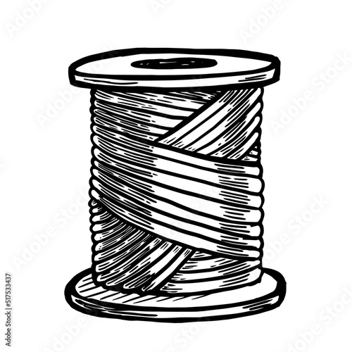 A spool of sewing thread vector illustration on white background