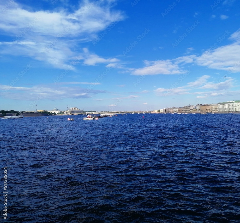 Tourism. Travel. City. A good day. Blue sky. Saint-Petersburg. Russia.