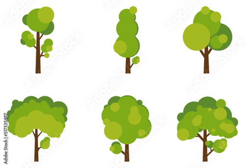 collection of green tree illustrations. eps10.