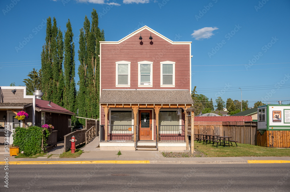 Foto de Black Diamond, Alberta Storefronts in the rural town of Black