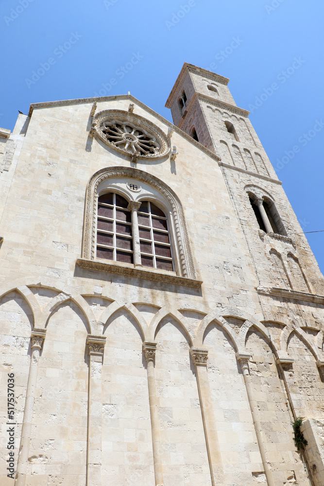 Facade of the Co-Cathedral of Santa Maria Assunta in the town of Giovinazzo, Bari, Puglia, Italy