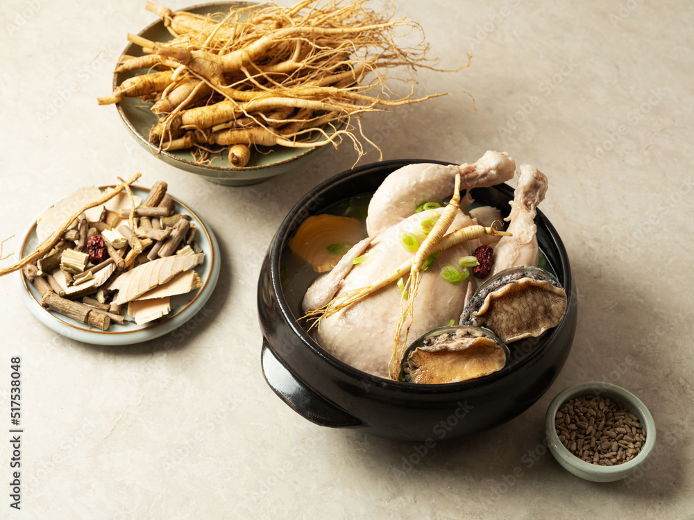 samgyetang,Ginseng Chicken Soup with Abalones samgyetang,Ginseng Chicken Soup with Abalones