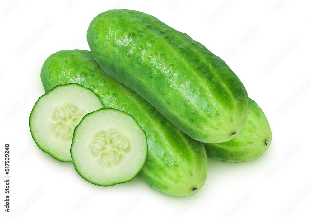 Cucumbers on isolated white background Cucumbers on isolated white background