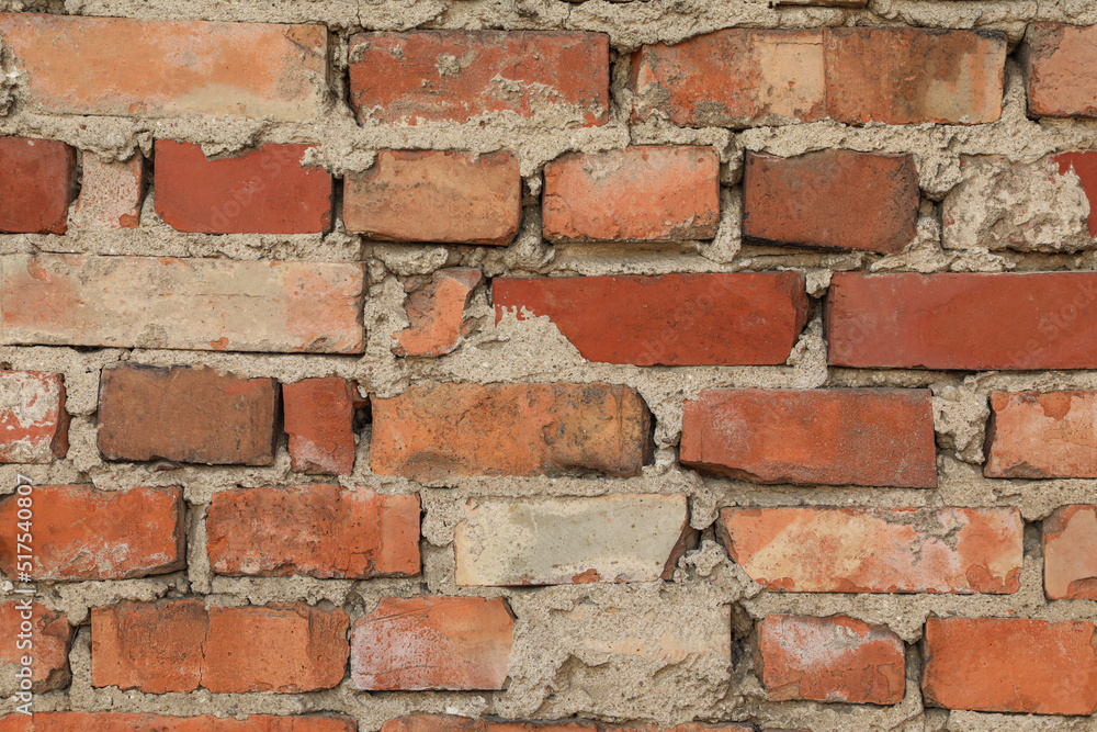 Texture of old red brick wall as background Texture of old red brick wall as background