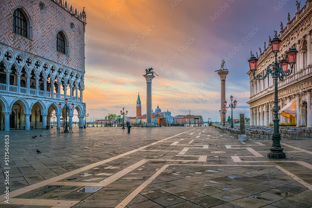 St. Mark's Square in Venice, Italy during sunrise
