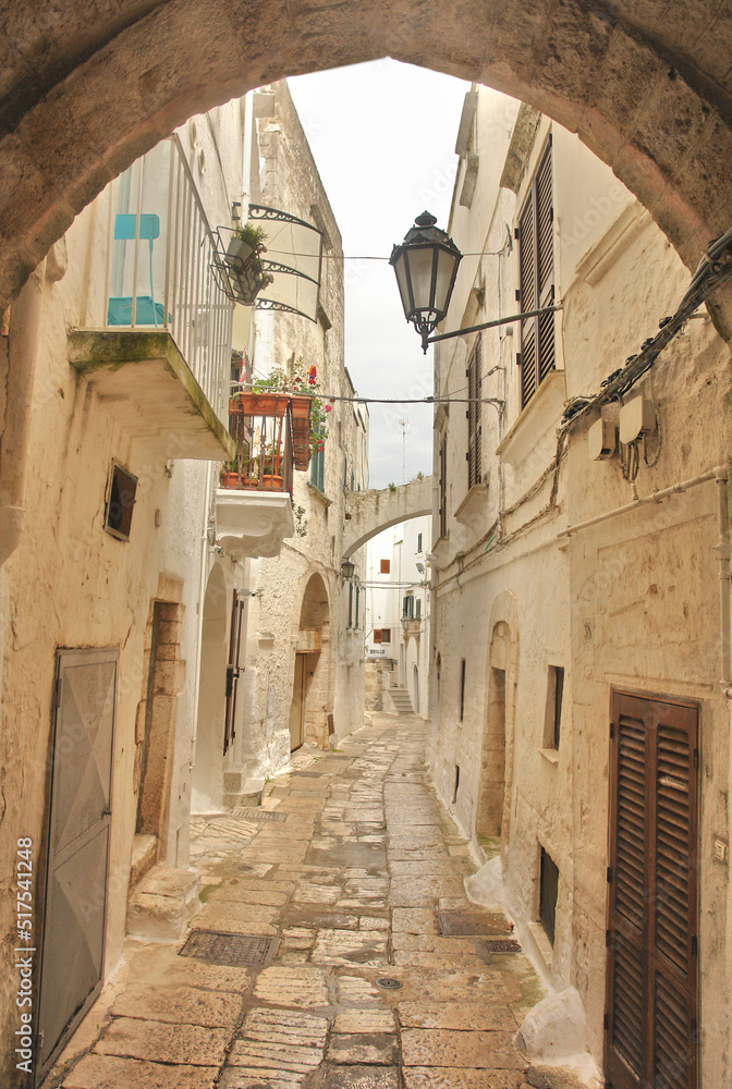 Narrow streets of the Italian city of Ostuni
