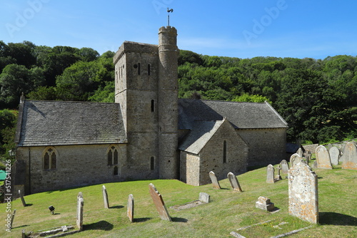 Saint Winifred's Church in Branscombe in Devon, England. The church is dedicated to Saint Winifred, a Welsh saint and  dates back as far as about 995. photo