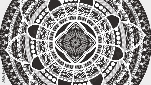 Mandala monochrome illustration. Mandala designs for fashion designs. Loop