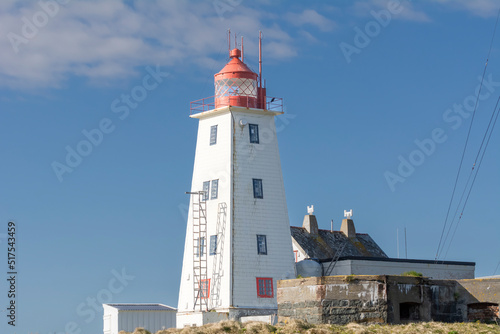 The view of the lighthouse at Nature Reserve on Hornoya Island, Varanger Penisula, Norway.