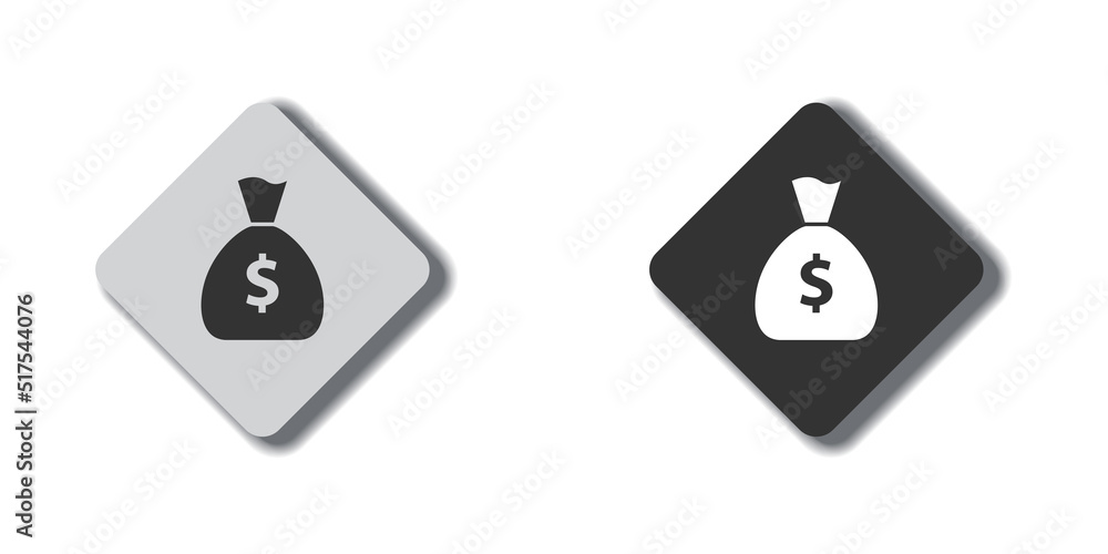 Money bag with dollar symbol. Flat vector illustration. Money bag with dollar symbol. Flat vector illustration.