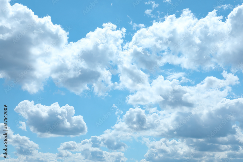 Beautiful view of blue sky with fluffy clouds Beautiful view of blue sky with fluffy clouds