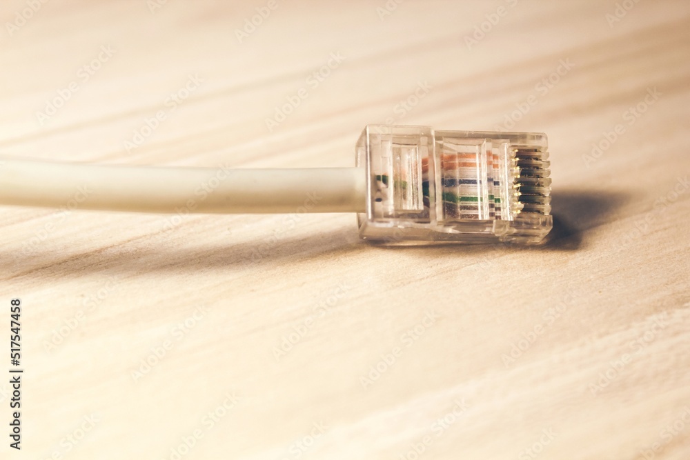 White cable and connector Stock Photo Adobe Stock