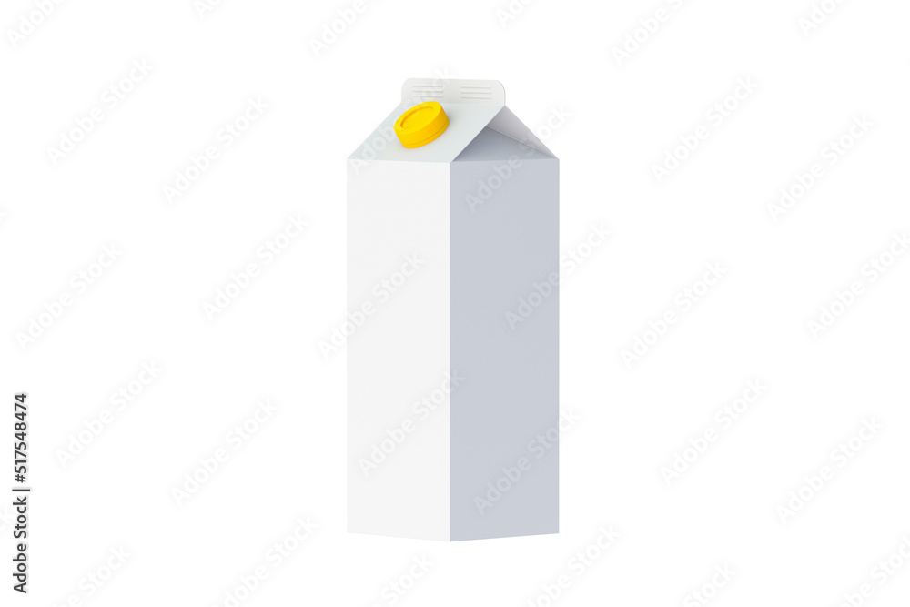 Package of milk isolated on white background. 3d render Package of milk isolated on white background. 3d render