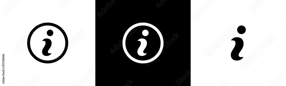 Information icon in flat style. Info buttons for application and website. Information icon in flat style. Info buttons for application and website.