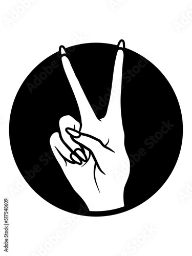 Rund Victory Handzeichen Peace 