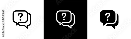 Discussion speech bubble icon. Question mark symbol. Online communication with question mark, vector illustration.