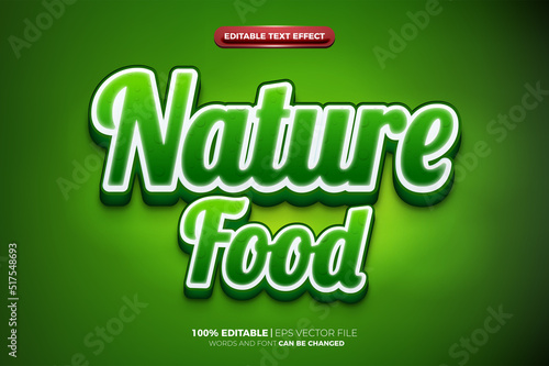 fresh green nature food 3D Editable text Effect Style