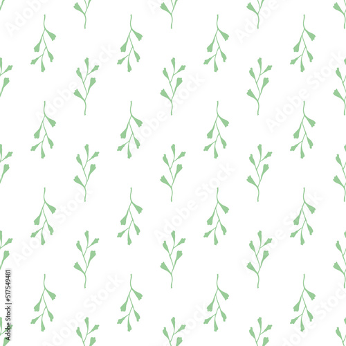 Fototapeta Naklejka Na Ścianę i Meble -  Seamless floral pattern with elegant plant leaves. Decorative vector background. Botanical texture. 