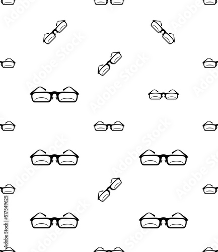 Eyeglass Icon Seamless Pattern, Spectacles Eye Protection Vision Enhancer