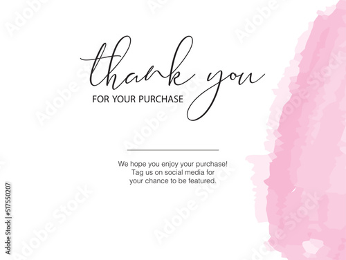 Thank you for your order card design. Thank you card. Ready to print artwork. Blank Spice. easy to editable file.