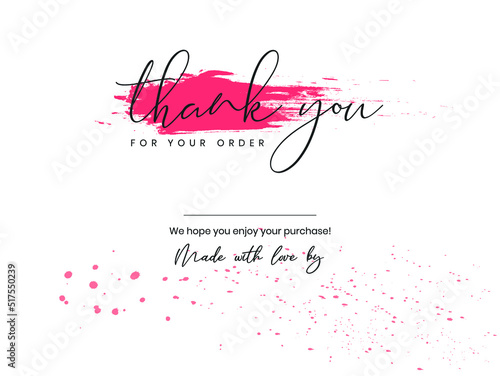 Thank You Card. Thank you for your order card design. Thank you card. Ready to print artwork. Blank Spice. easy to editable file.