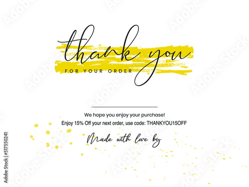 Thank You Card. Thank you for your order card design. Thank you card. Ready to print artwork. Blank Spice. easy to editable file.