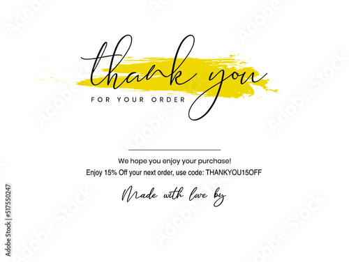 Thank You Card. Thank you for your order card design. Thank you card. Ready to print artwork. Blank Spice. easy to editable file.