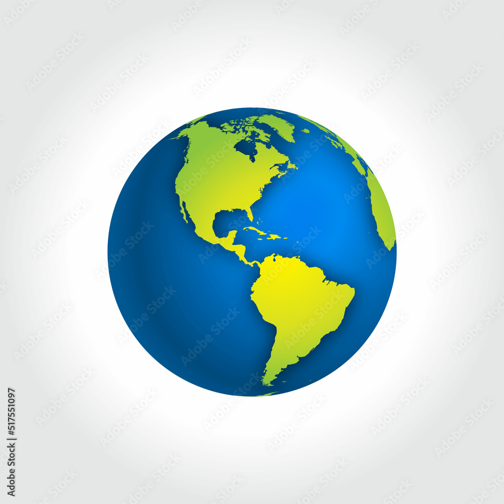 Fototapeta premium 3d Globe of American Continent Vector Illustration