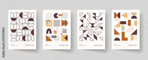 Trendy covers design. Minimal geometric shapes compositions.