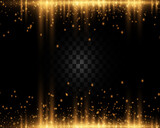 Dust particle background with light and stars explosion on transparent background