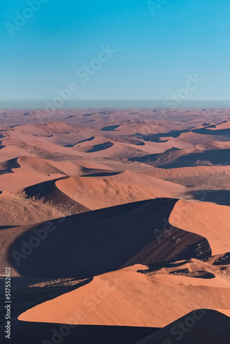 Namibia, aerial view of the Namib desert, wild landscape, panorama in rain season 