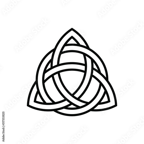 Celtic Symbol Triquetra Trinity Knot Sign Vector Illustration Isolated on White