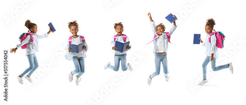 Set of jumping little Afric...