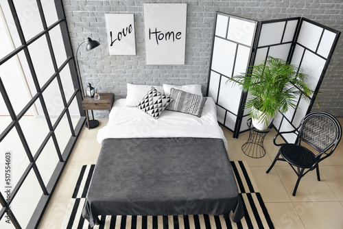 Interior of stylish bedroom...