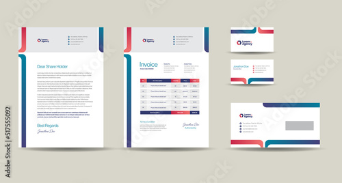 Corporate Business Branding Identity Design or Stationery Design  Letterhead  Business Card Invoice  Envelope  Startup Design