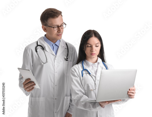 Medical assistants with lap...