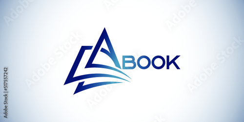A letter business logo with book  design